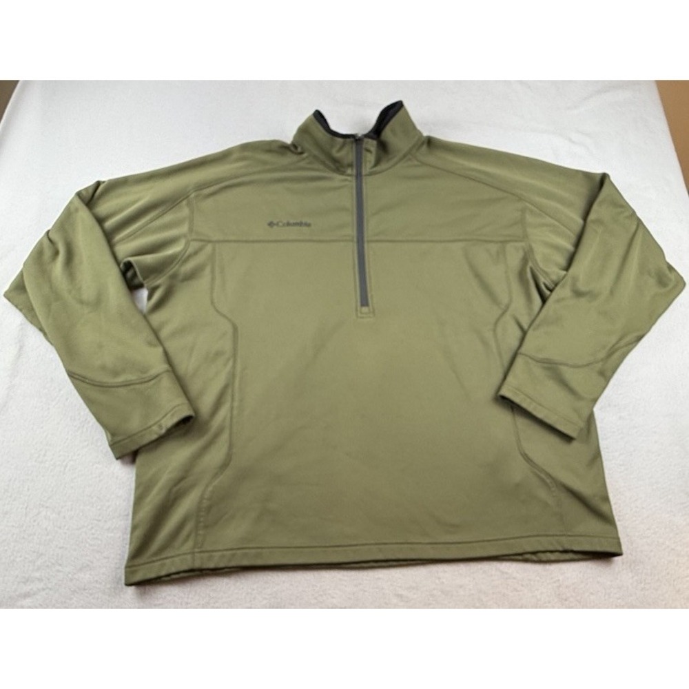 Columbia Men's XL 1/4 Zip Pullover Olive Green Mock Neck